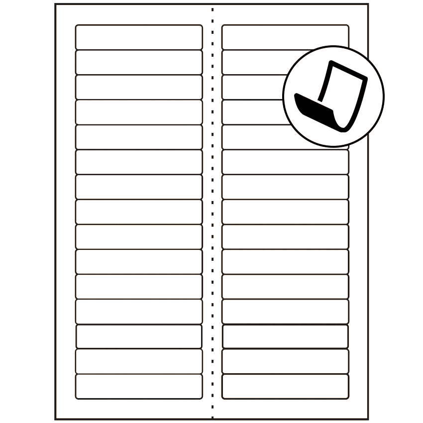 3.4375" x 0.667" Blockout Rectangular Sheet Labels