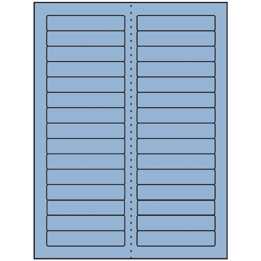 3.4375" x 0.667" Pastel Blue Rectangular Sheet Labels