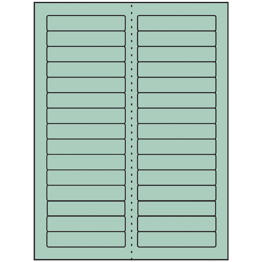 3.4375" x 0.667" Pastel Green Rectangular Sheet Labels