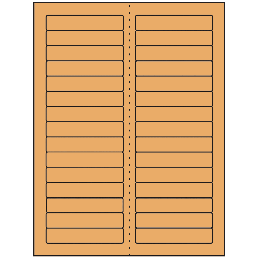 3.4375" x 0.667" Pastel Orange Rectangular Sheet Labels
