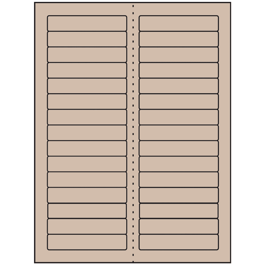 3.4375" x 0.667" Pastel Tan Rectangular Sheet Labels