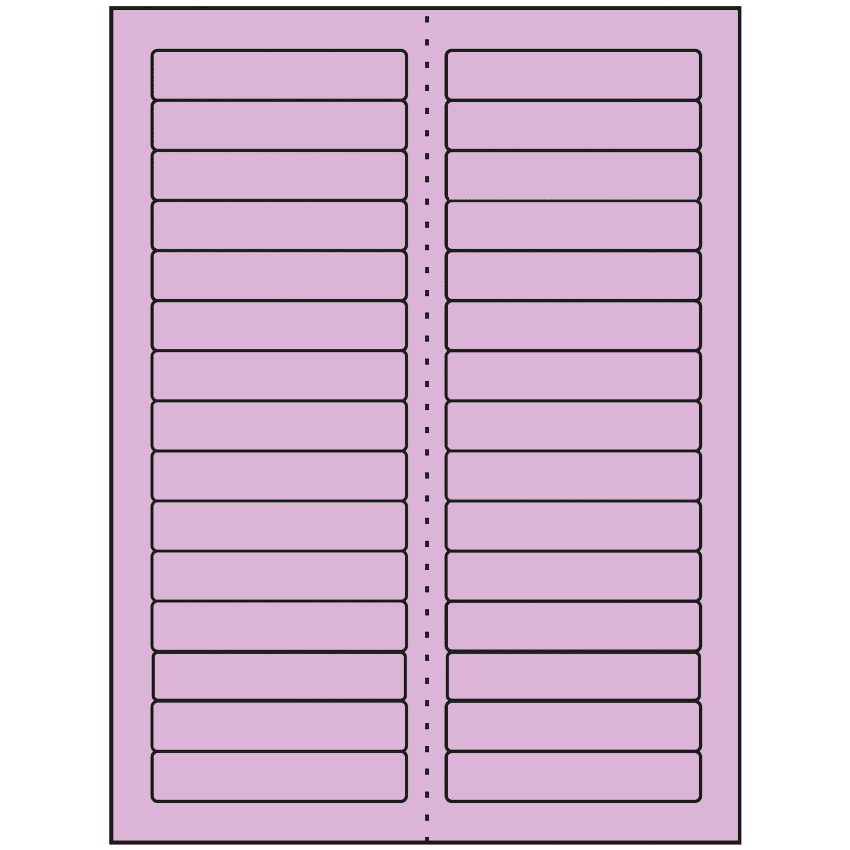 3.4375" x 0.667" Pastel Purple Rectangular Sheet Labels