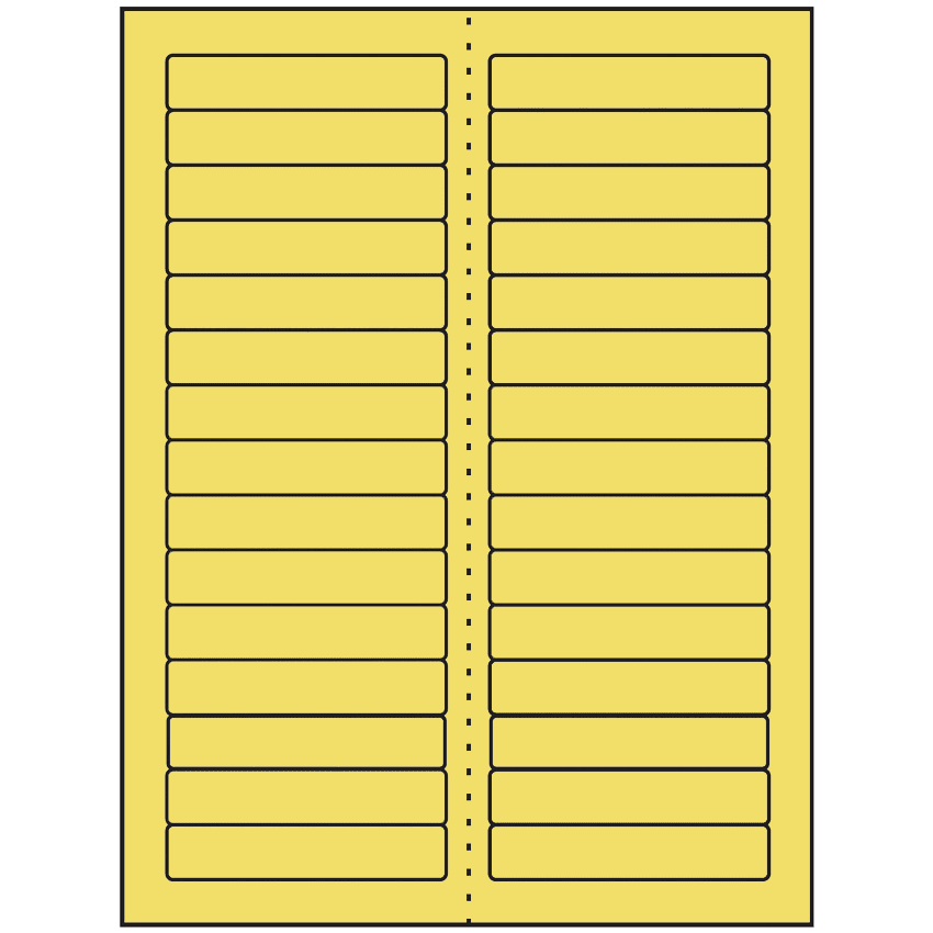 3.4375" x 0.667" Pastel Yellow Rectangular Sheet Labels