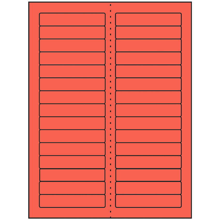 3.4375" x 0.667" Red Rectangular Sheet Labels