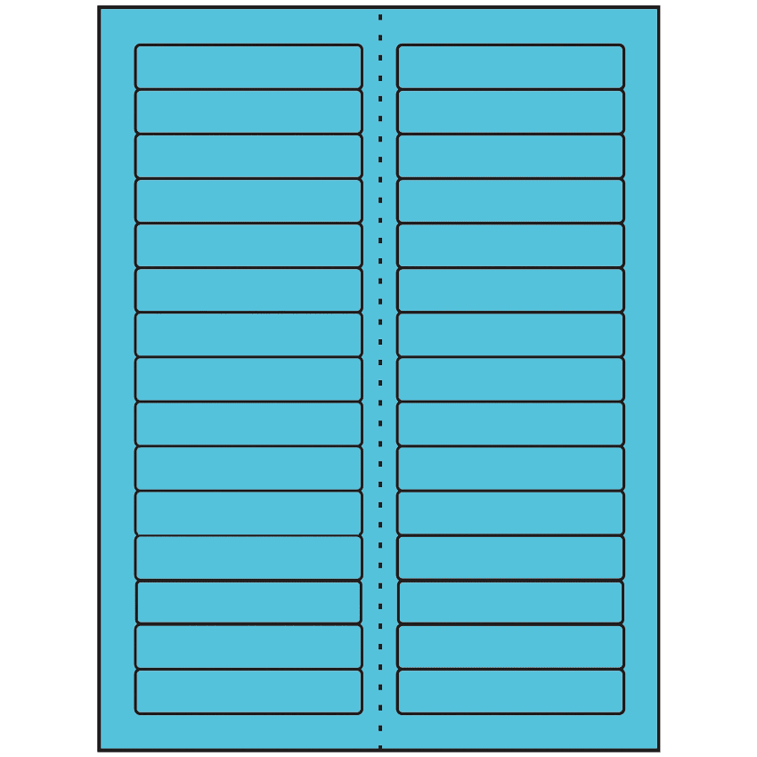 3.4375" x 0.667" Turquoise Rectangular Sheet Labels