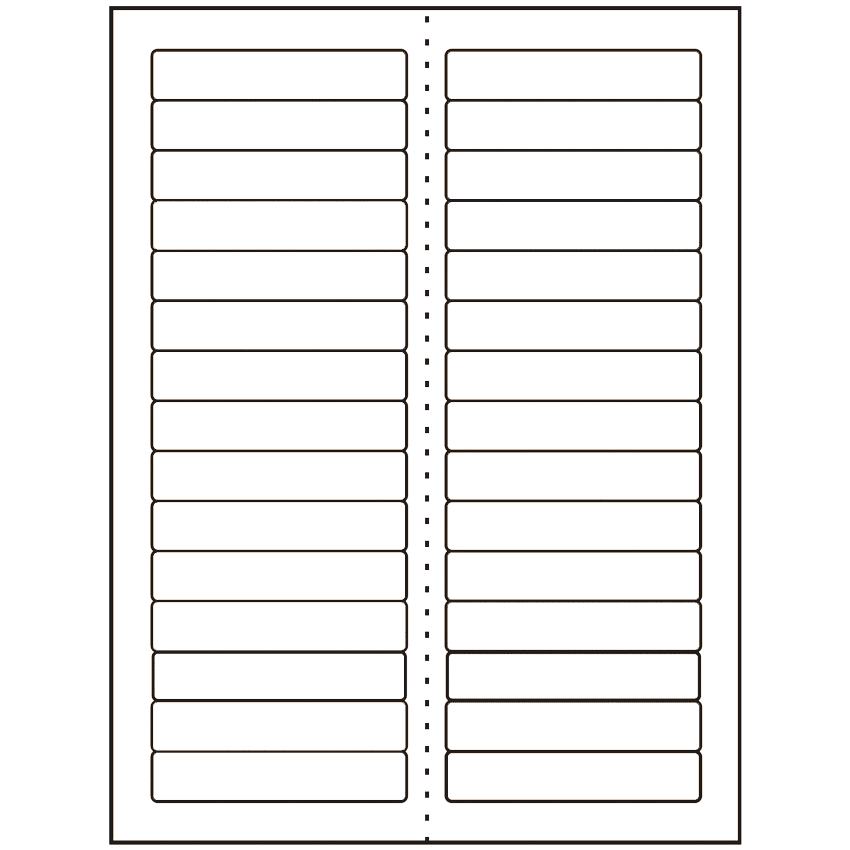 3.4375" x 0.667" White Vinyl Drum Rectangular Sheet Labels