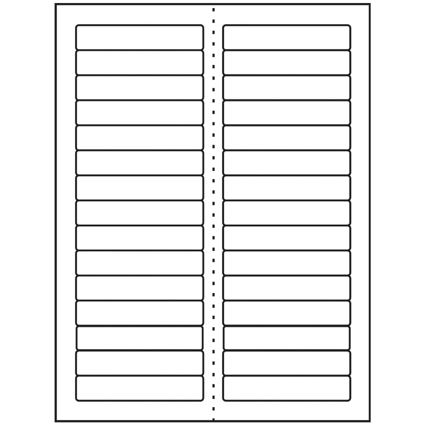 3.4375" x 0.667" White Rectangular Sheet Labels