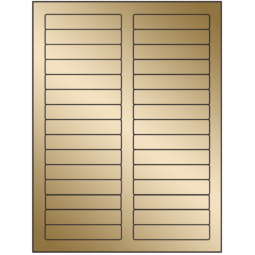 3.4375" x 0.667" Gold Foil Rectangular Sheet Labels
