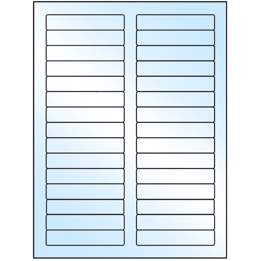 3.4375" x 0.667" White Premium High Gloss Rectangular Sheet Labels