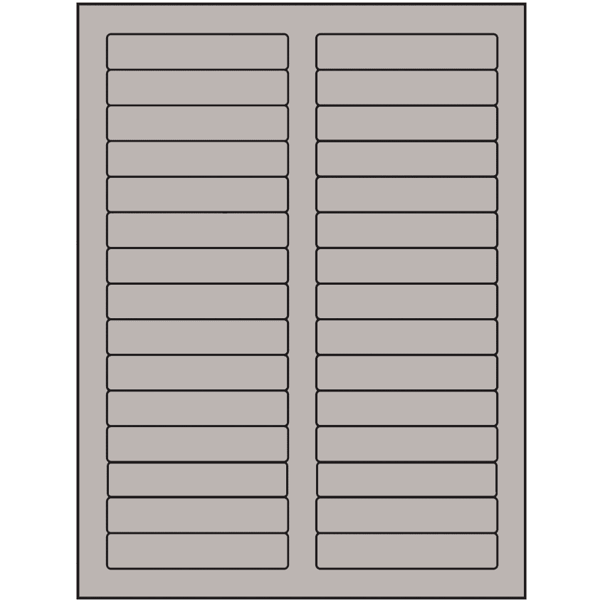 3.4375" x 0.667" Gray Rectangular Sheet Labels