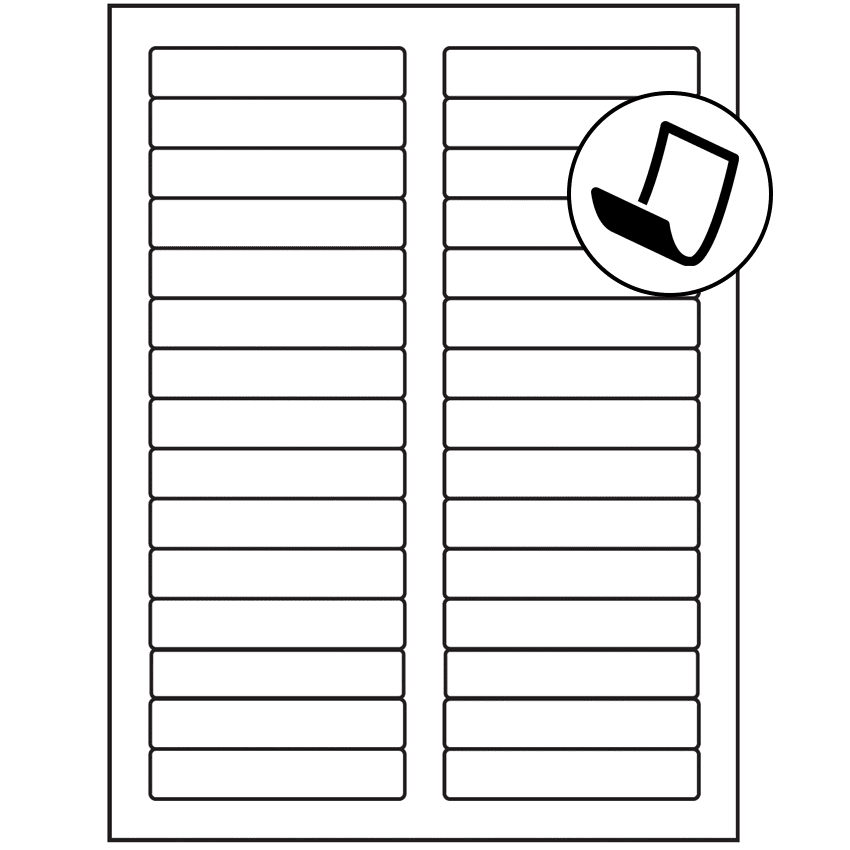 3.4375" x 0.667" Blockout Rectangular Sheet Labels