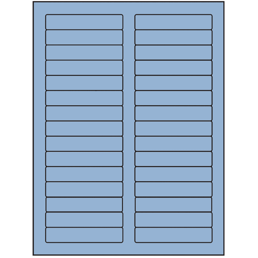 3.4375" x 0.667" Pastel Blue Rectangular Sheet Labels