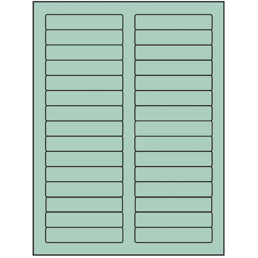 3.4375" x 0.667" Pastel Green Rectangular Sheet Labels