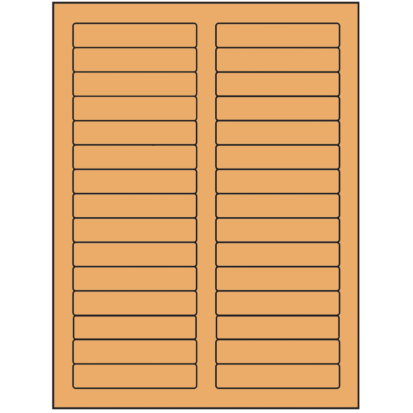 3.4375" x 0.667" Pastel Orange Rectangular Sheet Labels