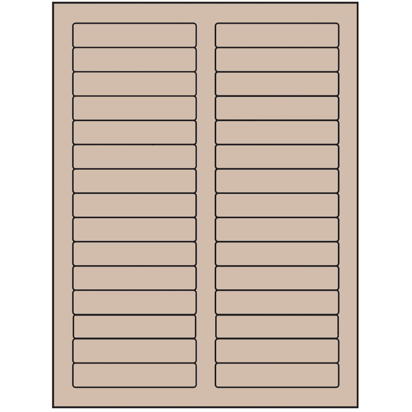 3.4375" x 0.667" Pastel Tan Rectangular Sheet Labels