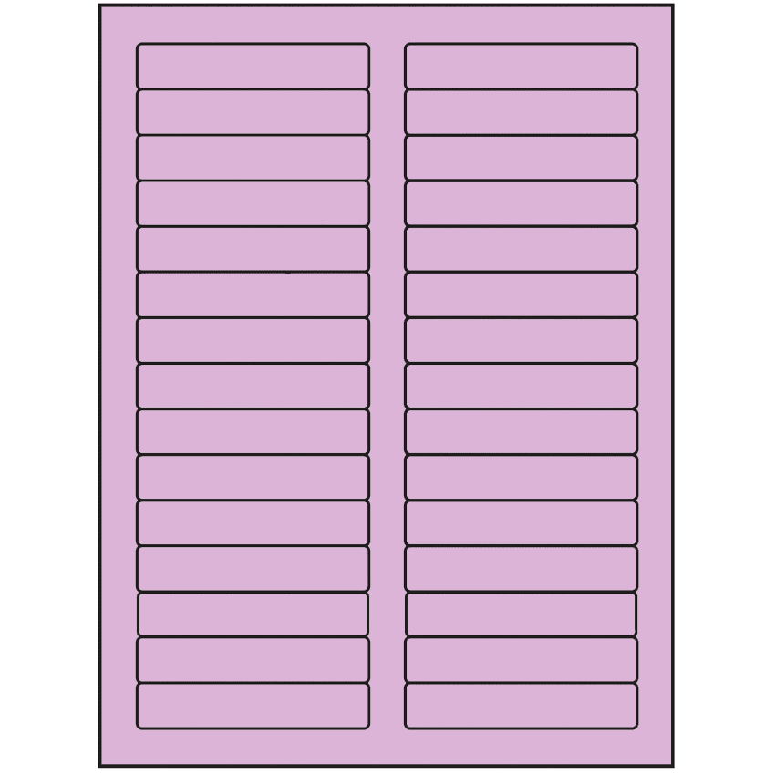3.4375" x 0.667" Pastel Purple Rectangular Sheet Labels