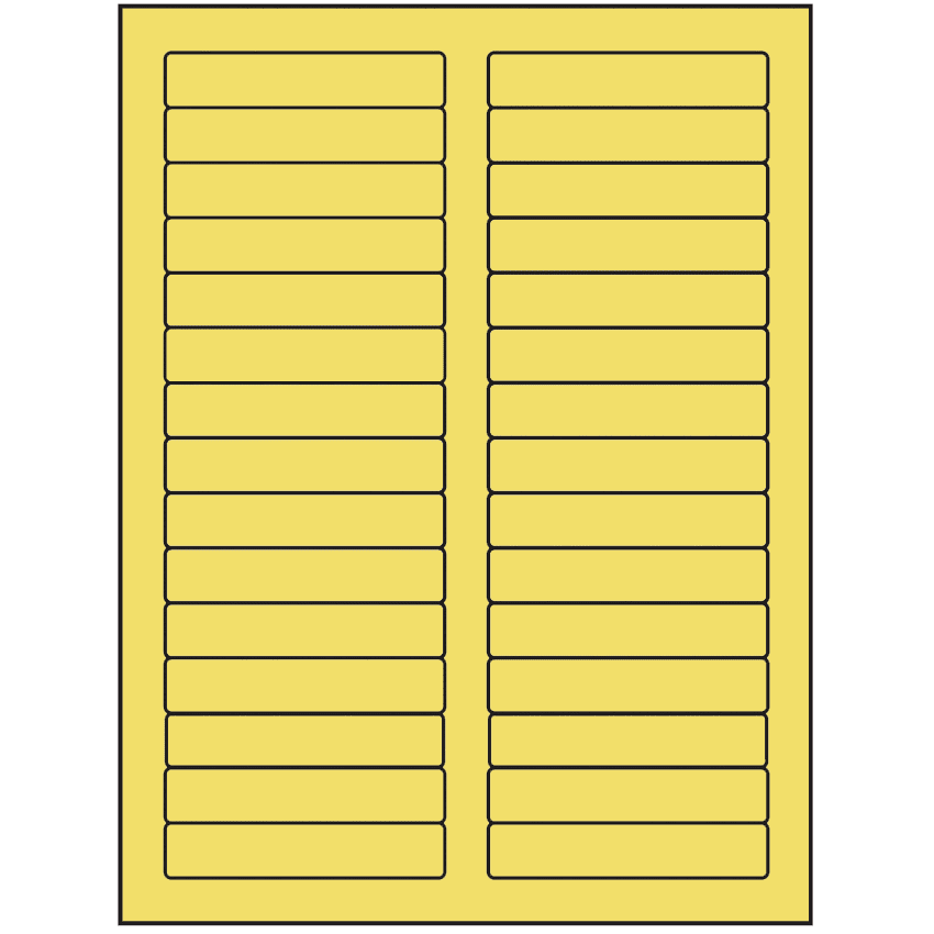 3.4375" x 0.667" Pastel Yellow Rectangular Sheet Labels