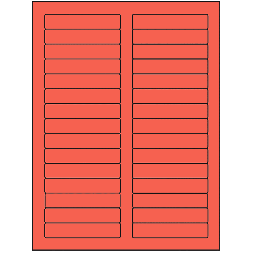 3.4375" x 0.667" Red Rectangular Sheet Labels