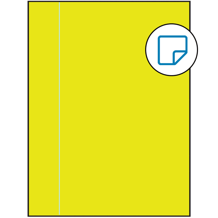 8.5" x 11" Fluorescent Yellow Rectangular Sheet Labels - Removable Adhesive