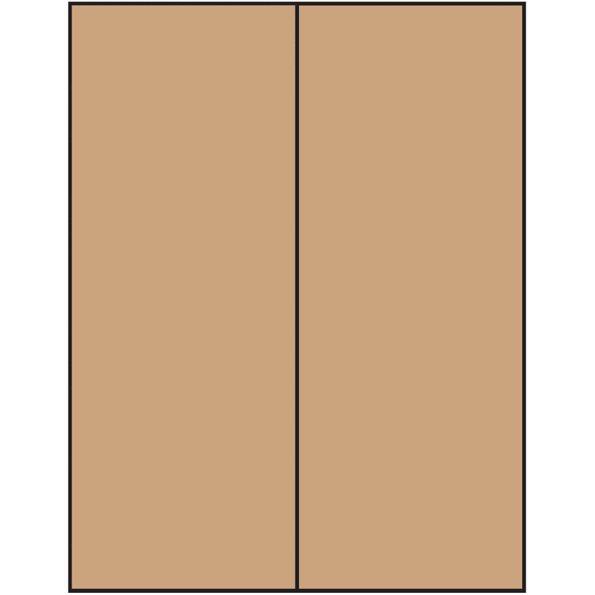 4.25" x 11" Brown Kraft Rectangular Sheet Labels