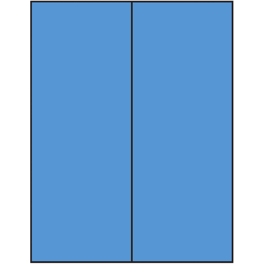 4.25" x 11" Fluorescent Blue Rectangular Sheet Labels