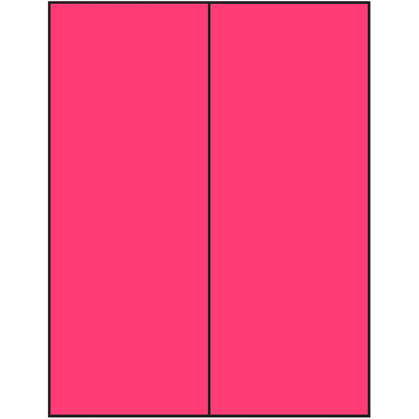 4.25" x 11" Fluorescent Pink Rectangular Sheet Labels