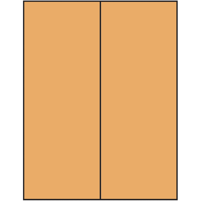 4.25" x 11" Pastel Orange Rectangular Sheet Labels