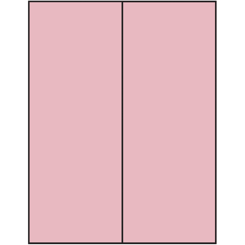 4.25" x 11" Pastel Pink Rectangular Sheet Labels