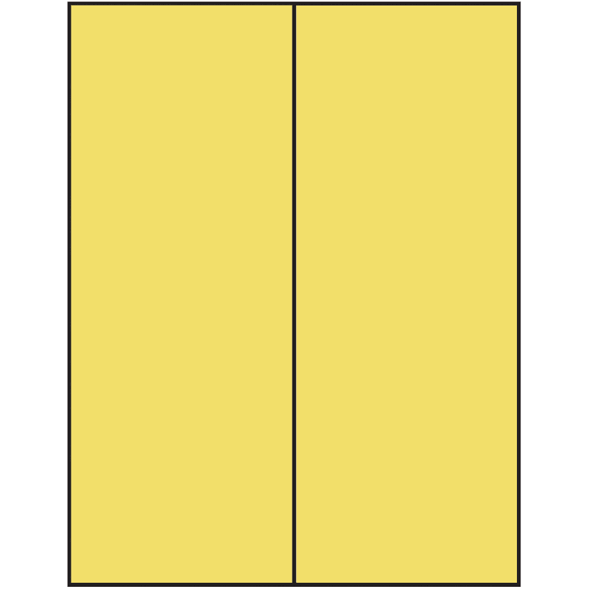 4.25" x 11" Pastel Yellow Rectangular Sheet Labels