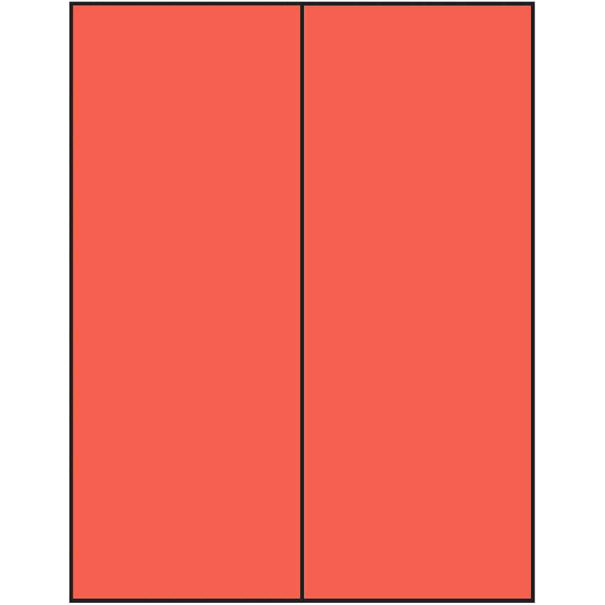 4.25" x 11" Red Rectangular Sheet Labels