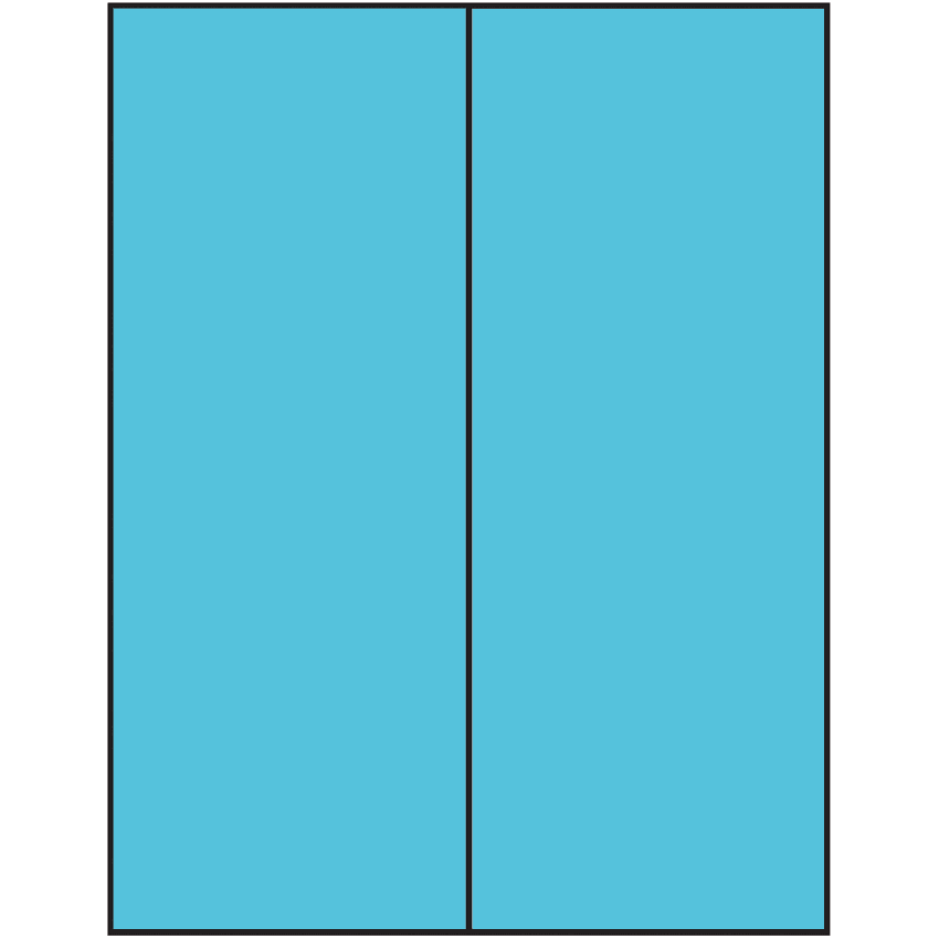 4.25" x 11" Turquoise Rectangular Sheet Labels