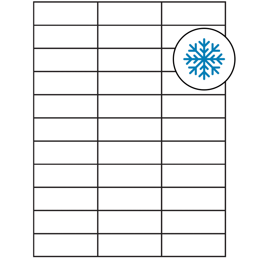 2.83" x 1" White Rectangular Sheet Labels - Freezer Grade Adhesive