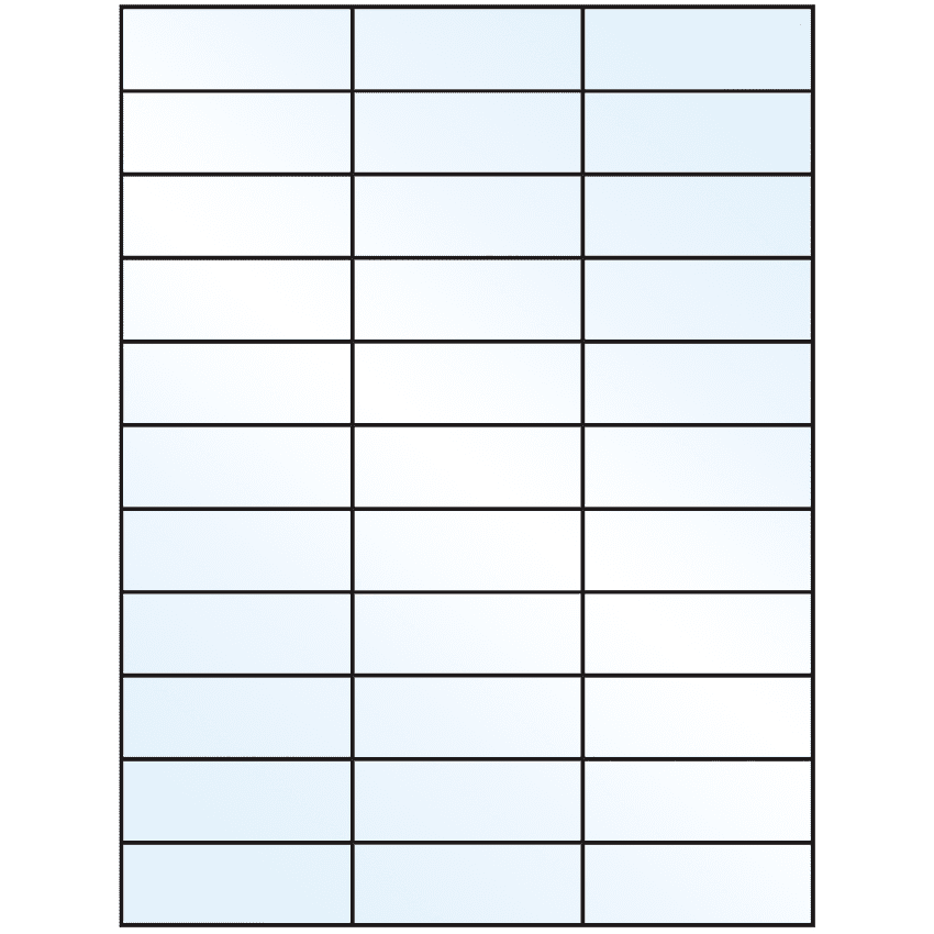 2.83" x 1" Crystal Clear Rectangular Sheet Labels