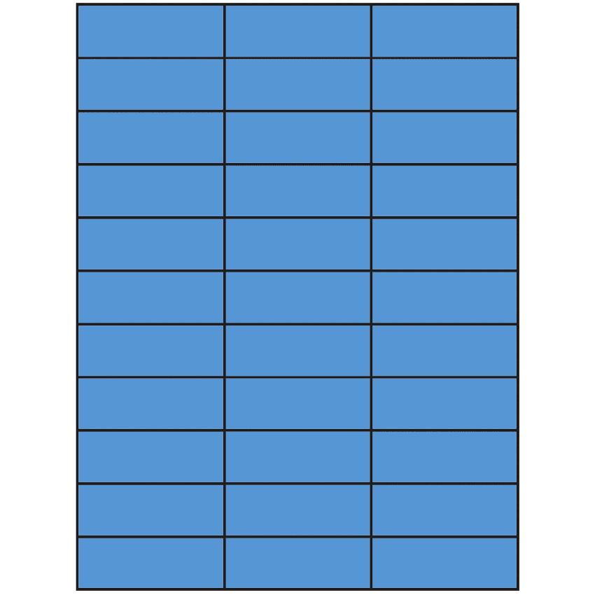 2.83" x 1" Fluorescent Blue Rectangular Sheet Labels