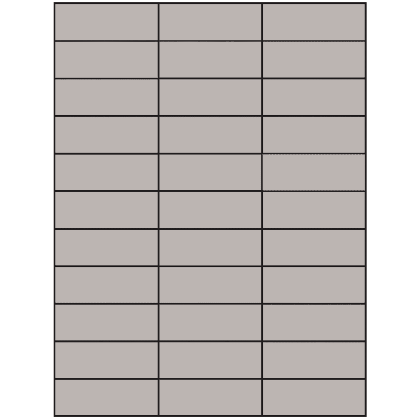 2.83" x 1" Gray Rectangular Sheet Labels