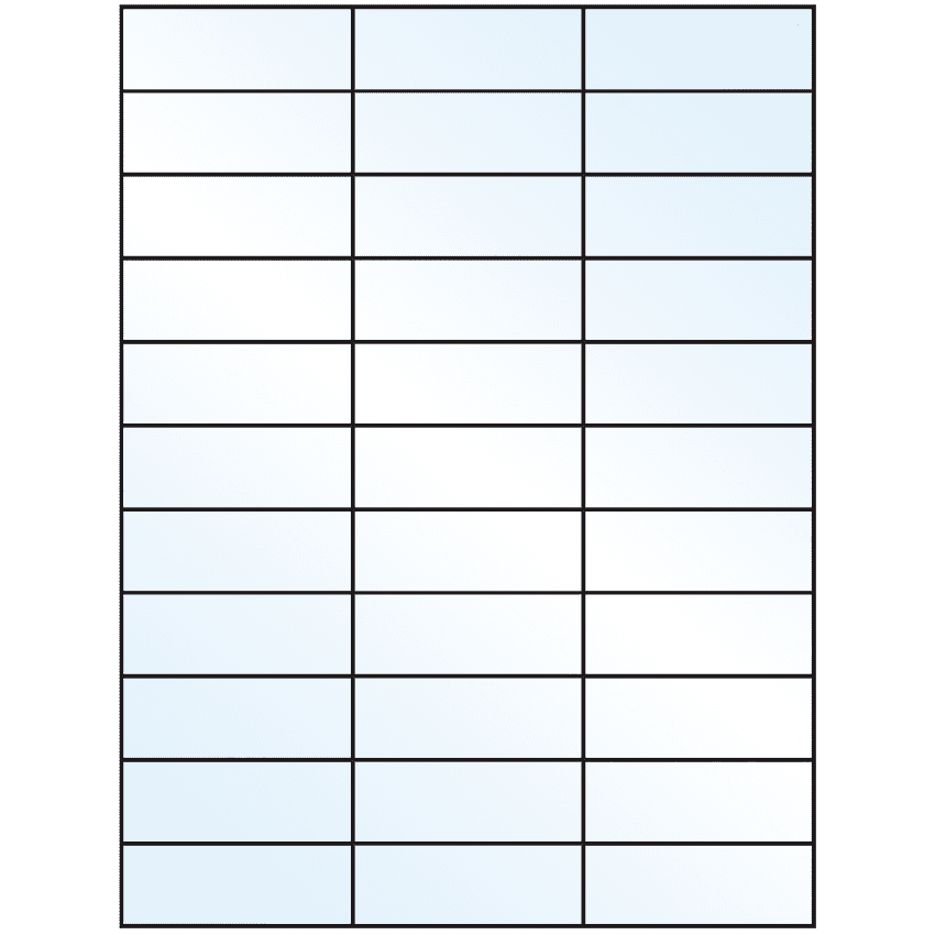 2.83" x 1" White Mid Gloss Rectangular Sheet Labels
