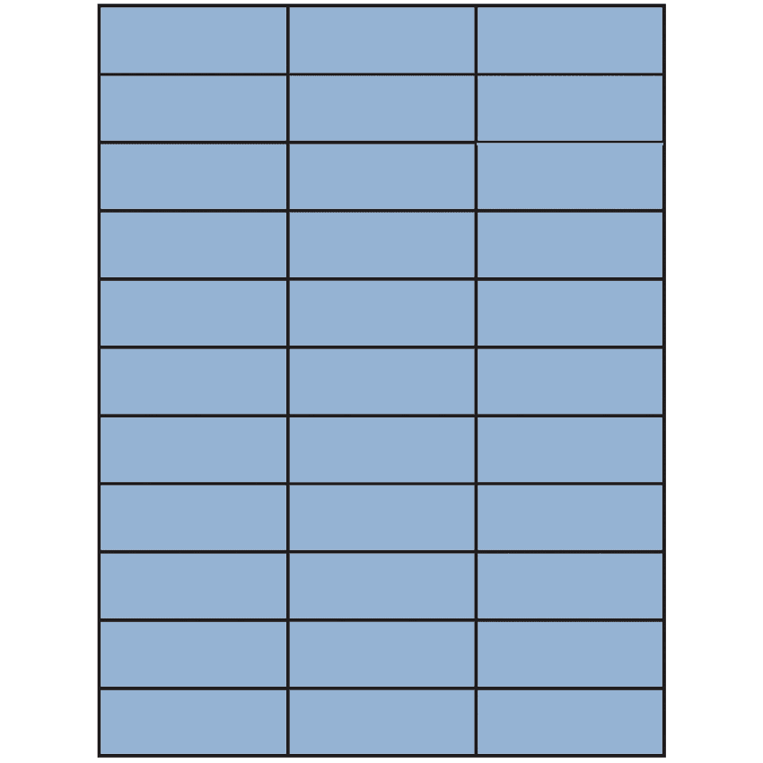 2.83" x 1" Pastel Blue Rectangular Sheet Labels