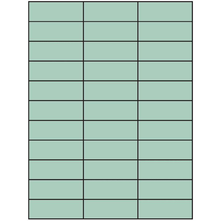 2.83" x 1" Pastel Green Rectangular Sheet Labels
