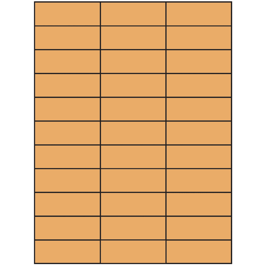 2.83" x 1" Pastel Orange Rectangular Sheet Labels