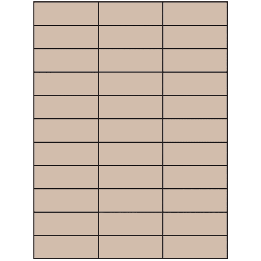 2.83" x 1" Pastel Tan Rectangular Sheet Labels