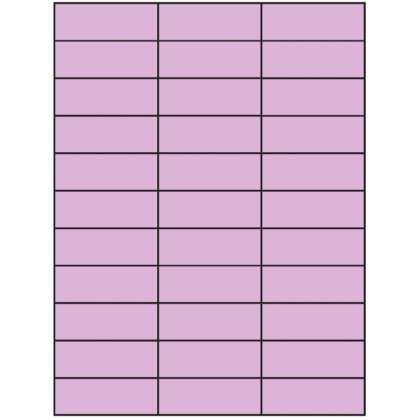 2.83" x 1" Pastel Purple Rectangular Sheet Labels