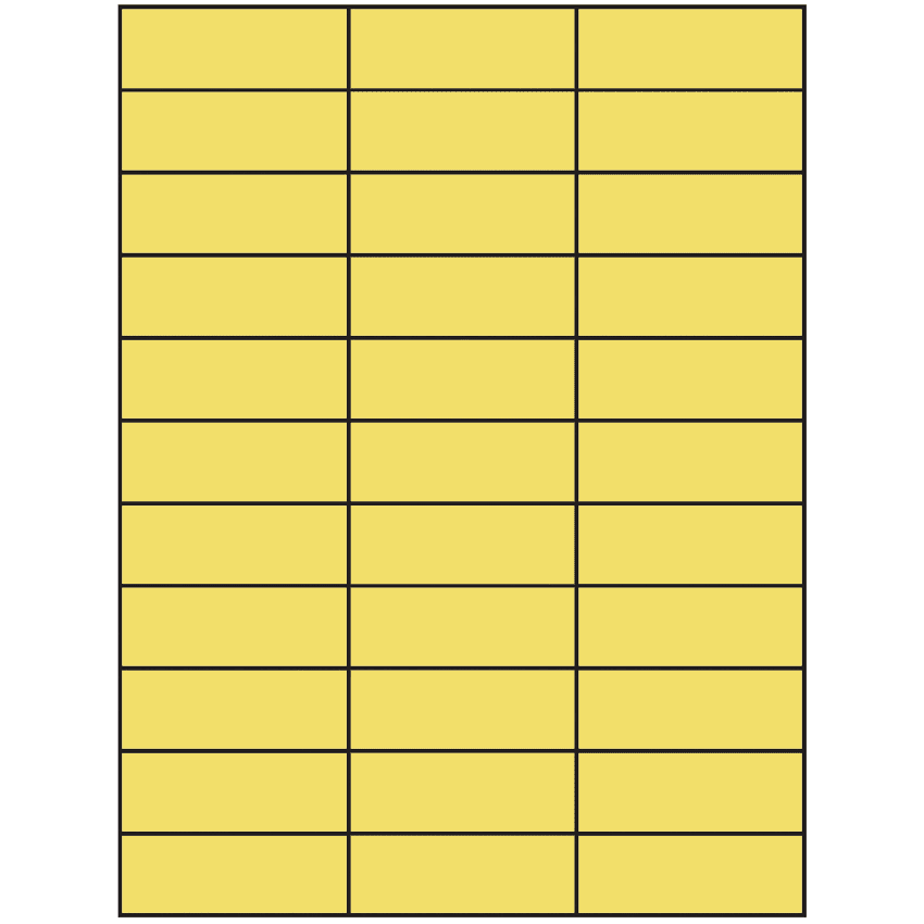 2.83" x 1" Pastel Yellow Rectangular Sheet Labels