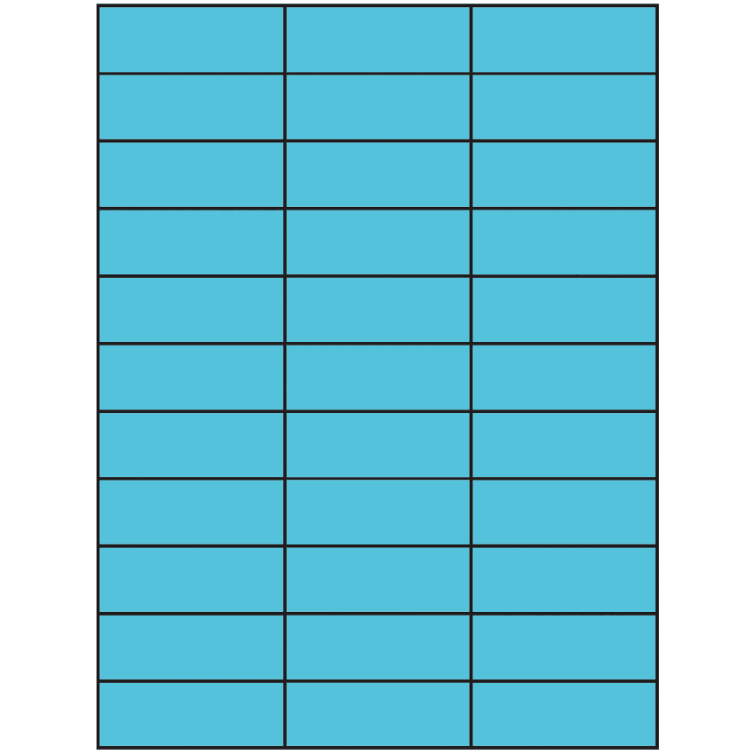 2.83" x 1" Turquoise Rectangular Sheet Labels