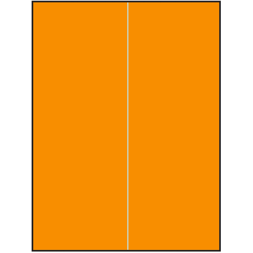 8.5" x 11" Fluorescent Orange Rectangular Sheet Labels