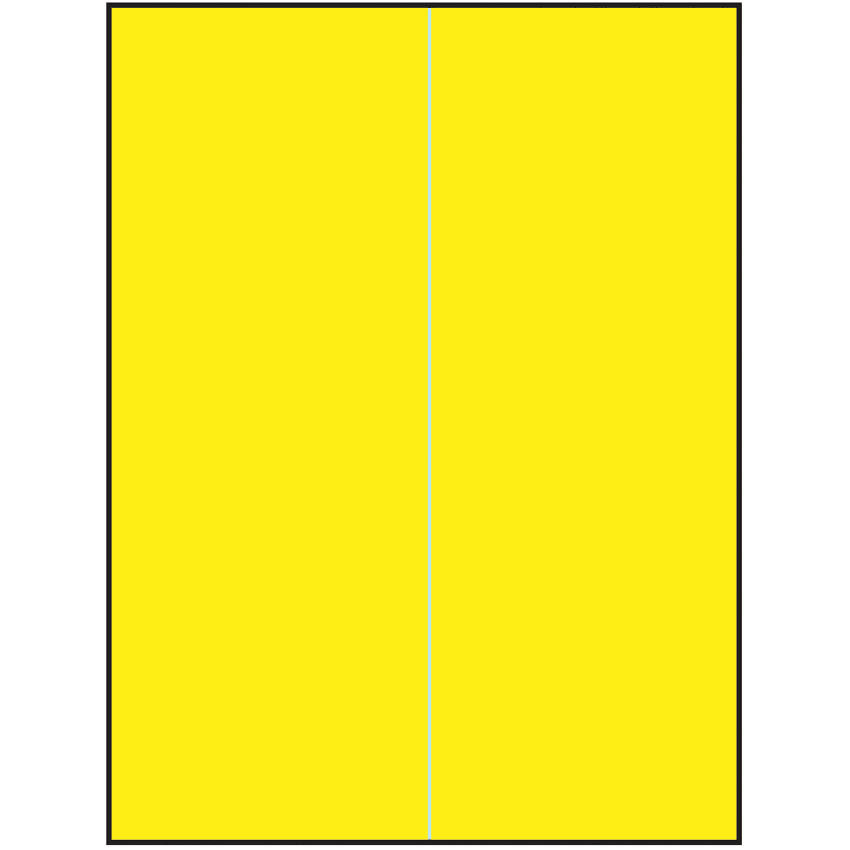 8.5" x 11" Fluorescent Yellow Rectangular Sheet Labels