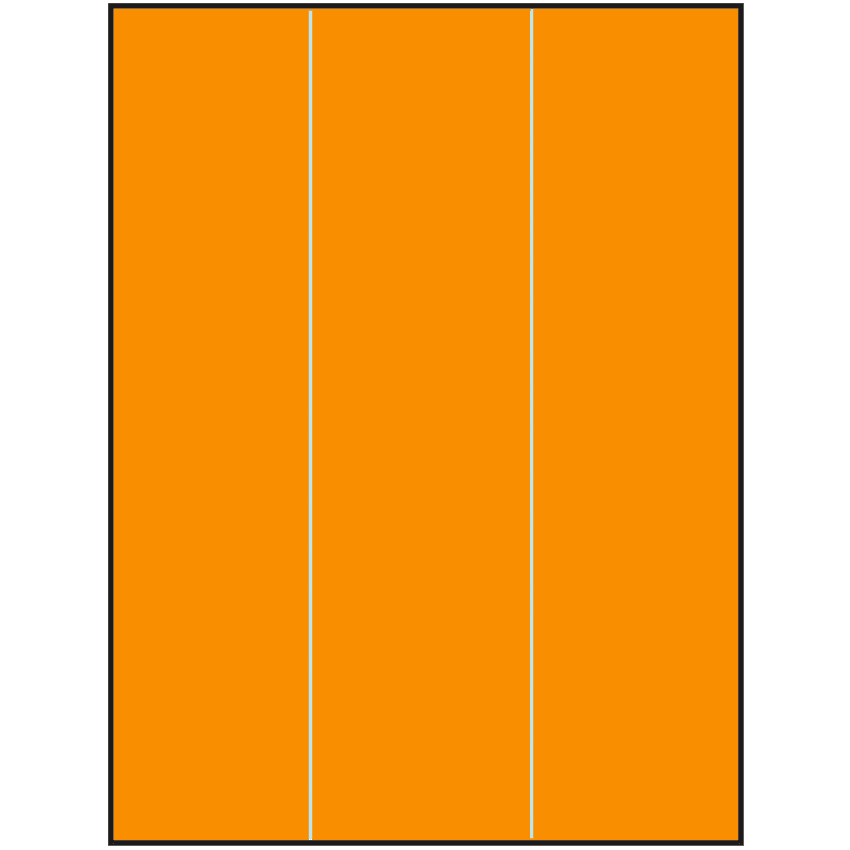 8.5" x 11" Fluorescent Orange Rectangular Sheet Labels