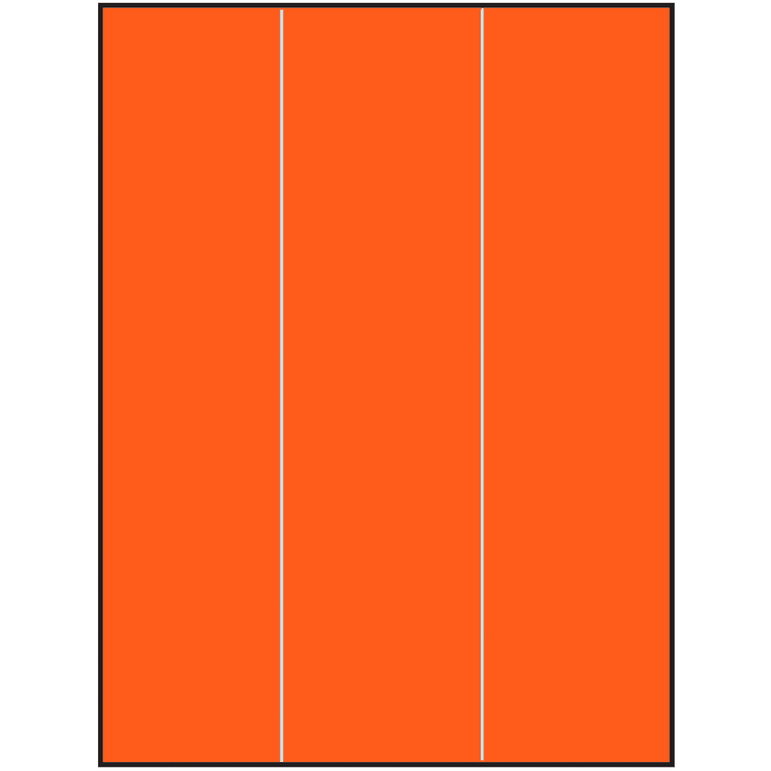 8.5" x 11" Fluorescent Red Rectangular Sheet Labels