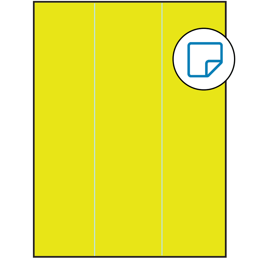 8.5" x 11" Fluorescent Yellow Rectangular Sheet Labels - Removable Adhesive