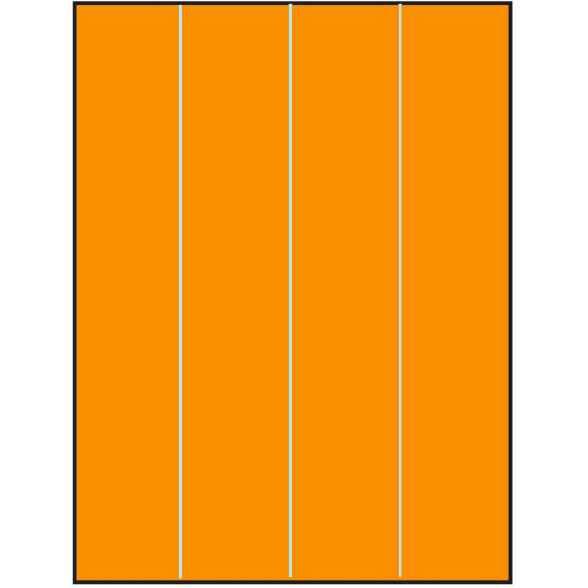 8.5" x 11" Fluorescent Orange Rectangular Sheet Labels