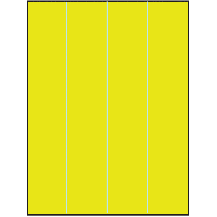 8.5" x 11" Fluorescent Yellow Rectangular Sheet Labels - Removable Adhesive